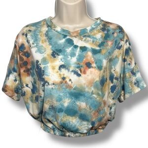 Miroh Women’s Tie-Dye Crop Top Blue Yellow Size Large